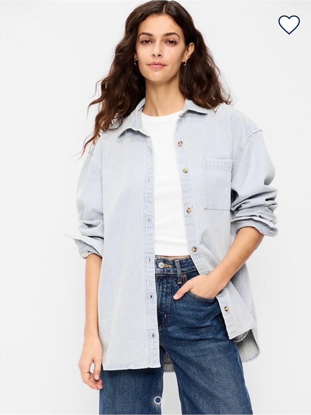 Oversized Boyfriend Button Down Jean Shirt